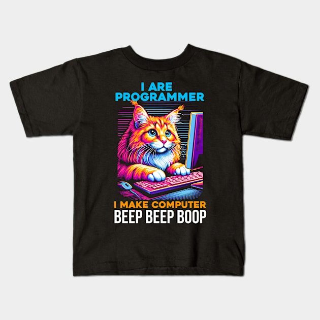 I Are Programmer Computer Cat Beep Boop I Funny IT Classic Kids T-Shirt by T-shirt US